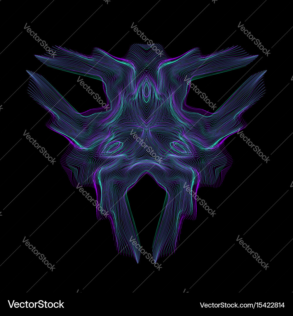 Warped parametric glitch shape Royalty Free Vector Image