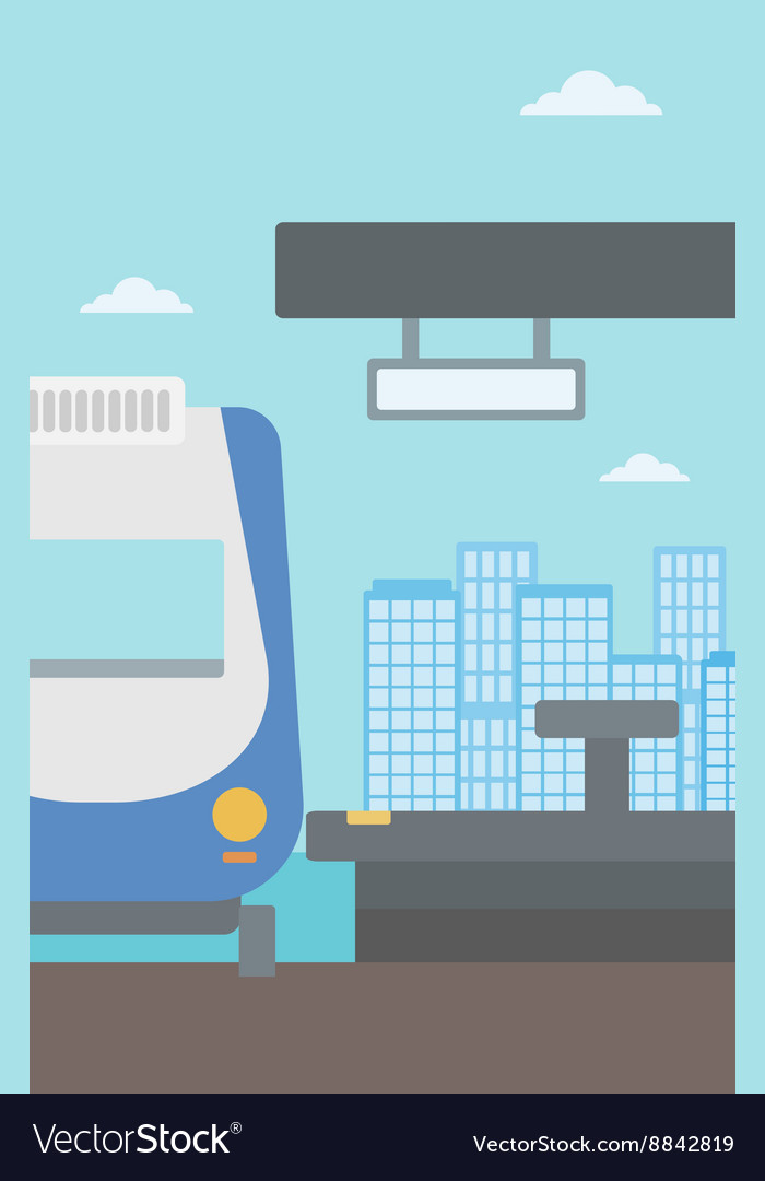 Background of modern train at the station Vector Image