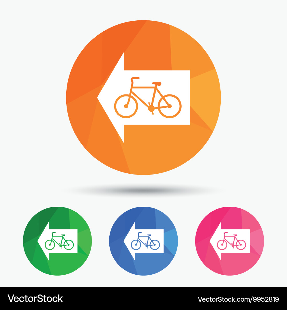 Bicycle path trail sign icon cycle Royalty Free Vector Image