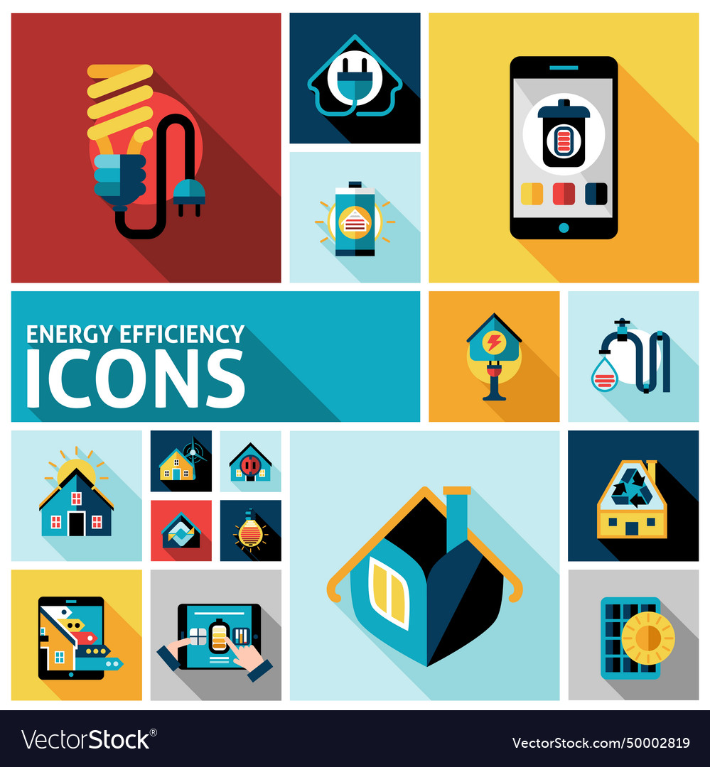 Energy Efficiency Icons Set Royalty Free Vector Image 6277