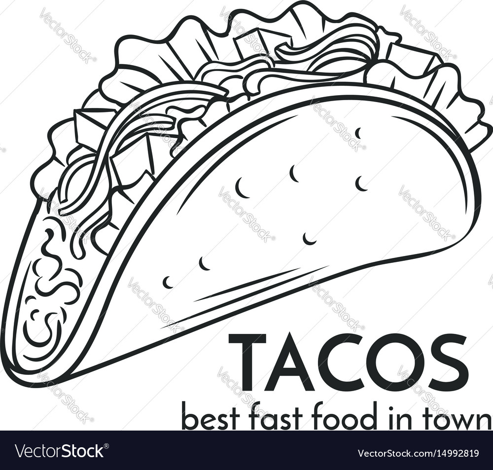 Hand drawn tacos icon Royalty Free Vector Image