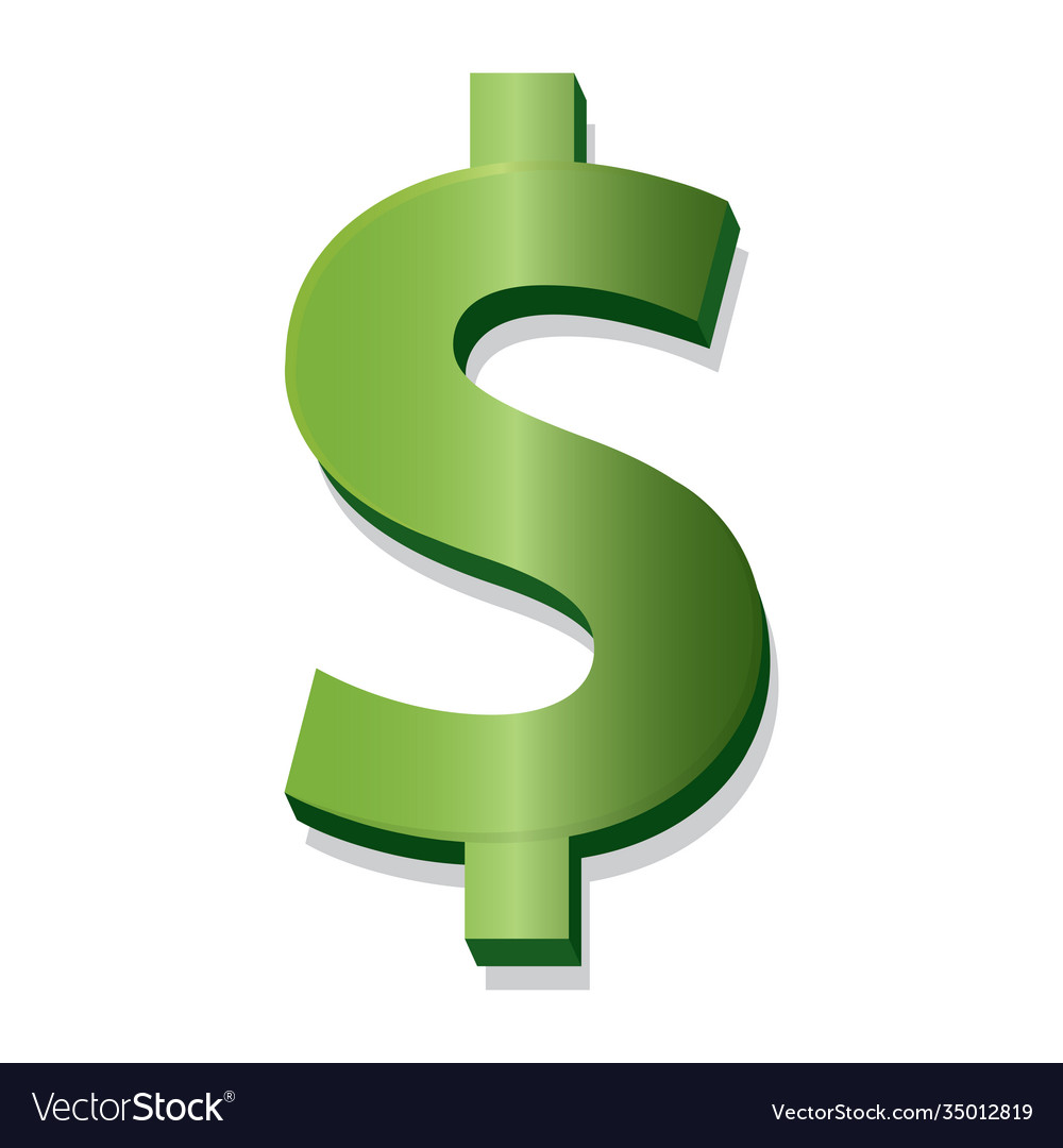 Isolated dollar symbol Royalty Free Vector Image