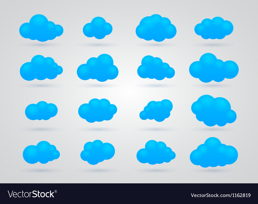 Set of blue clouds Royalty Free Vector Image - VectorStock
