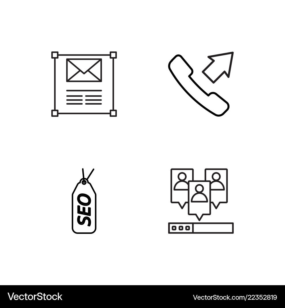 Web simple outlined icons set Royalty Free Vector Image
