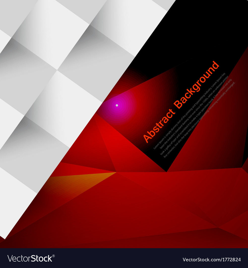 Abstract background polygon red and black Vector Image