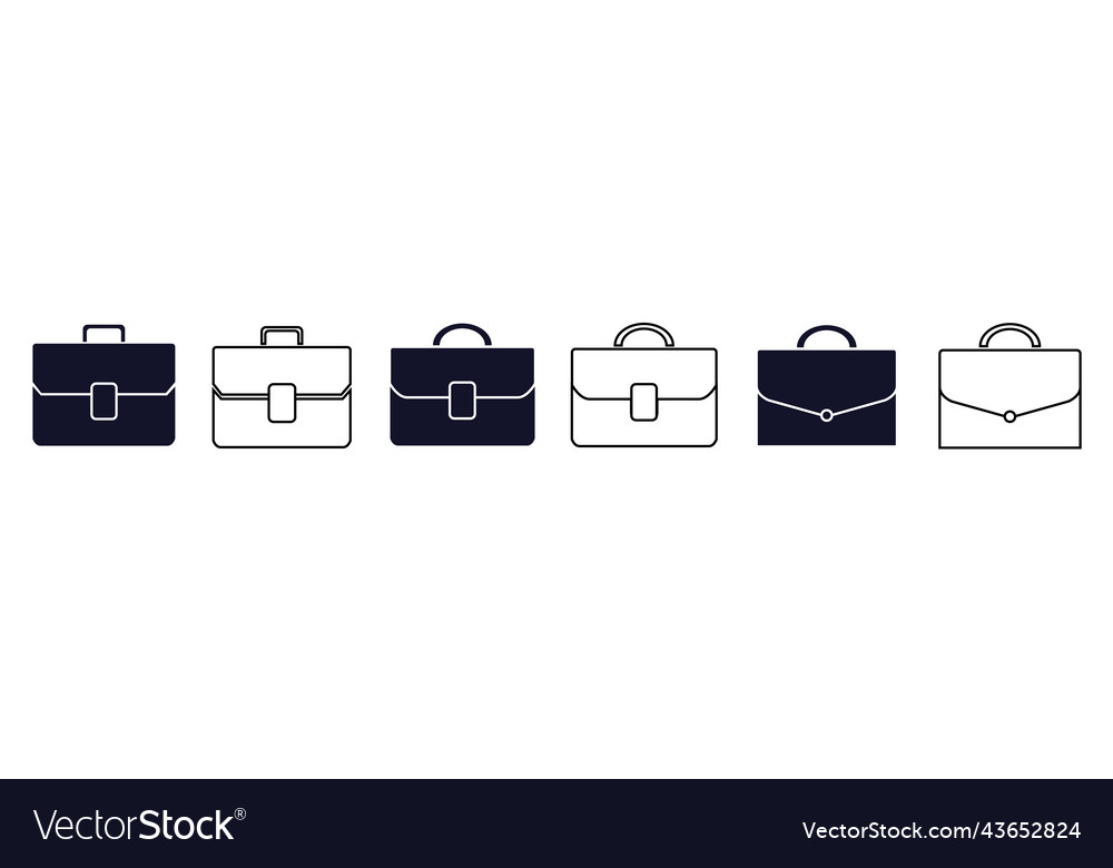 Briefcase icon collection different brifecase set