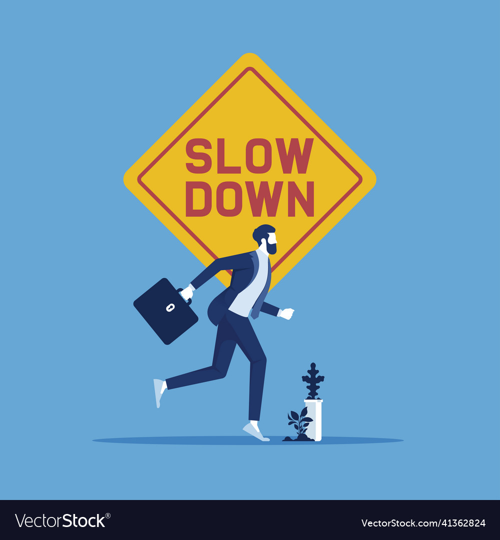 Business slow down concept Royalty Free Vector Image