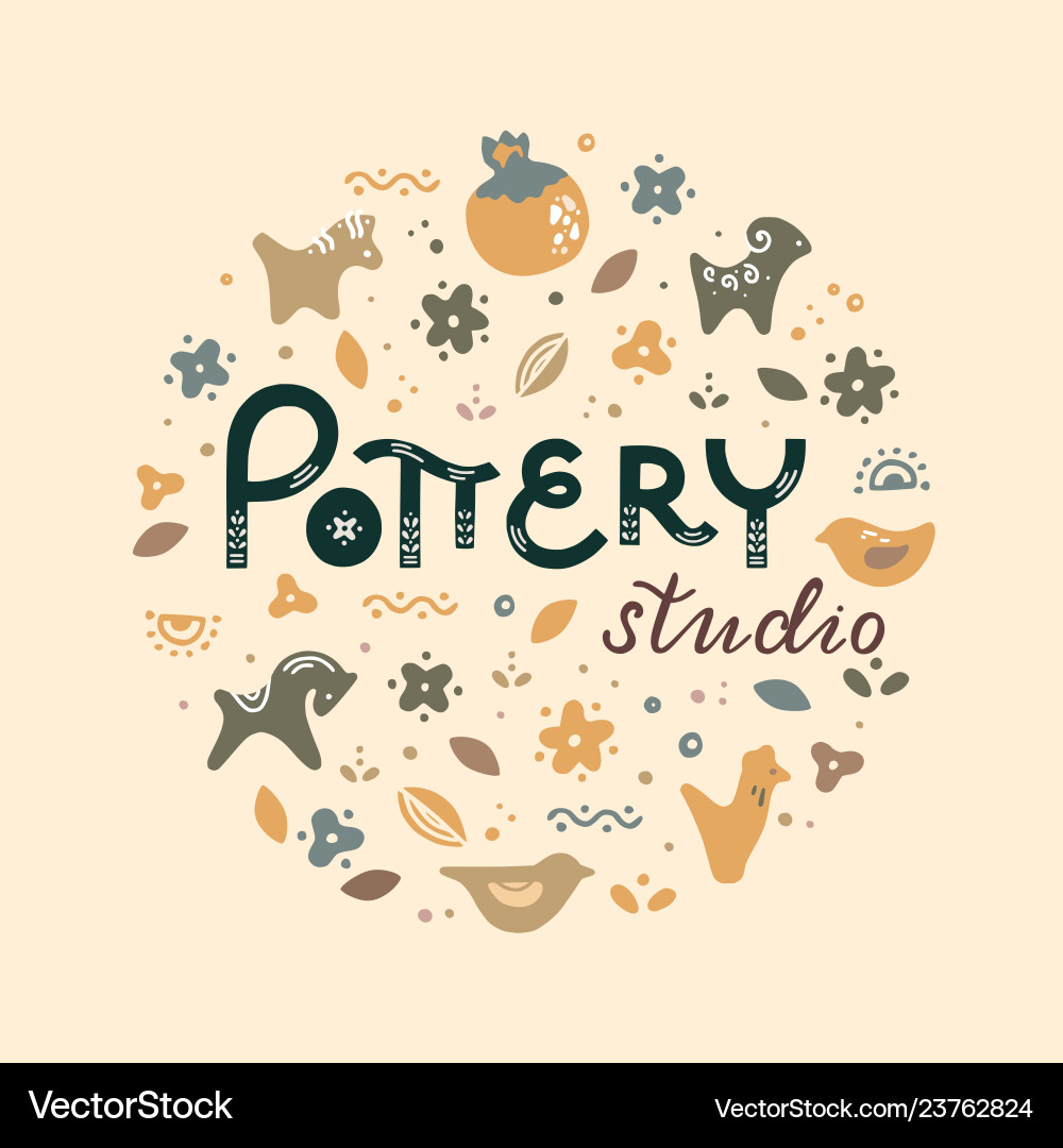 Circle template pottery workshop ceramics classes Vector Image