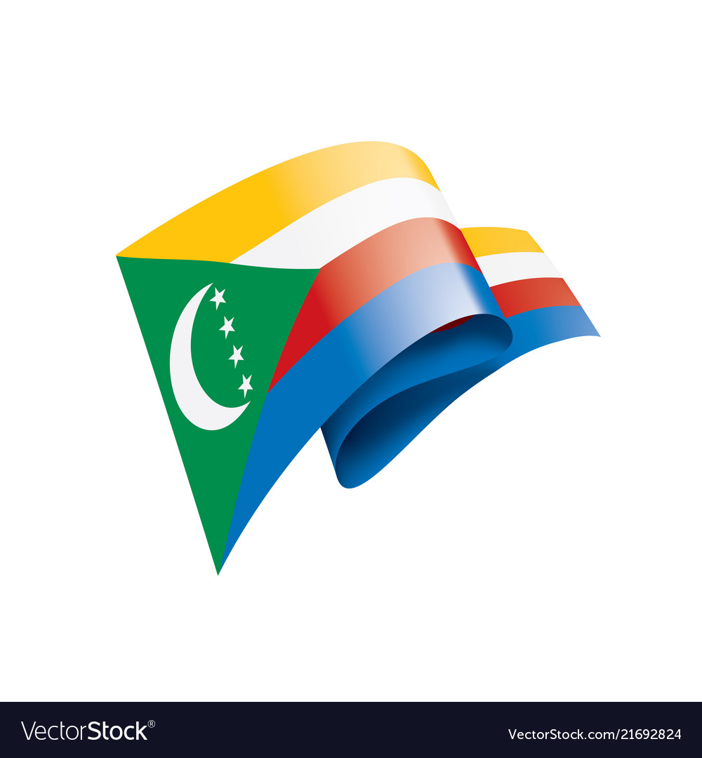 Comoros flag on a white Royalty Free Vector Image