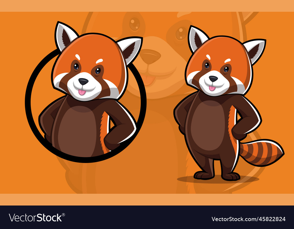 Cute Red Panda Royalty Free Vector Image Vectorstock 1519