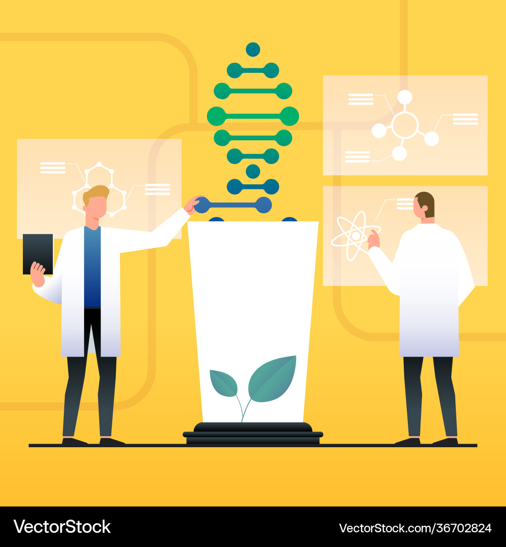 Gradient biotechnology concept Royalty Free Vector Image