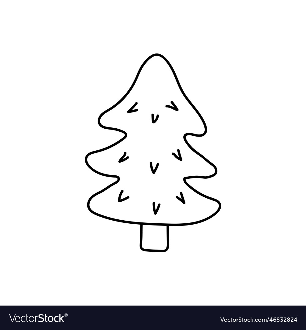 Hand drawn pine tree Royalty Free Vector Image