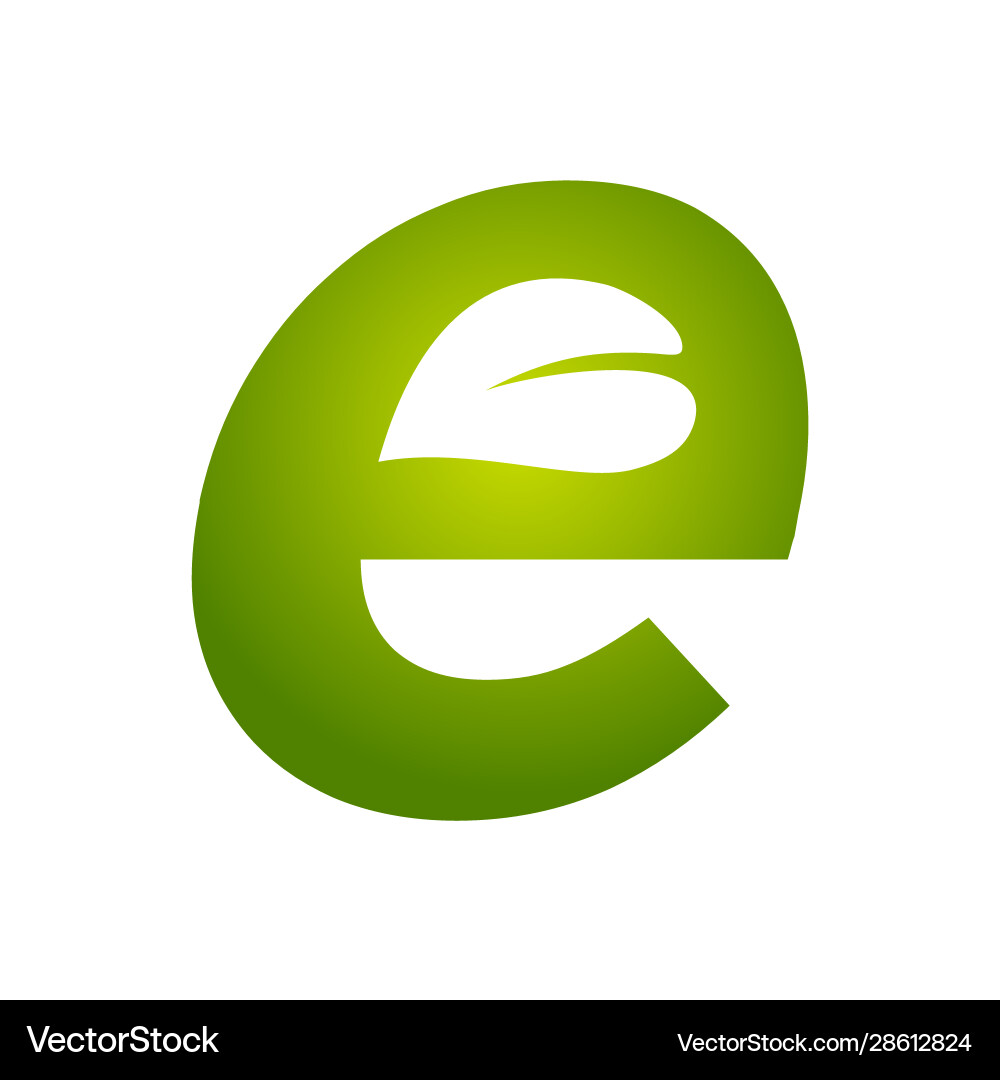 Initial e for leaf logo Royalty Free Vector Image