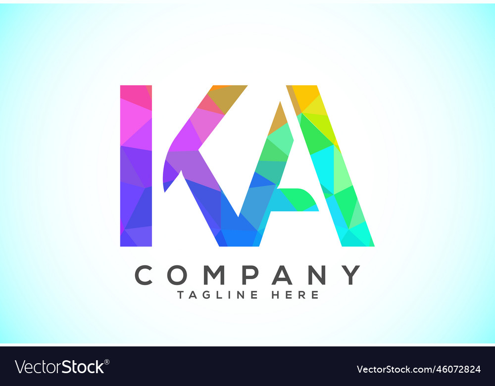 Initial letter k a low poly logo design template Vector Image