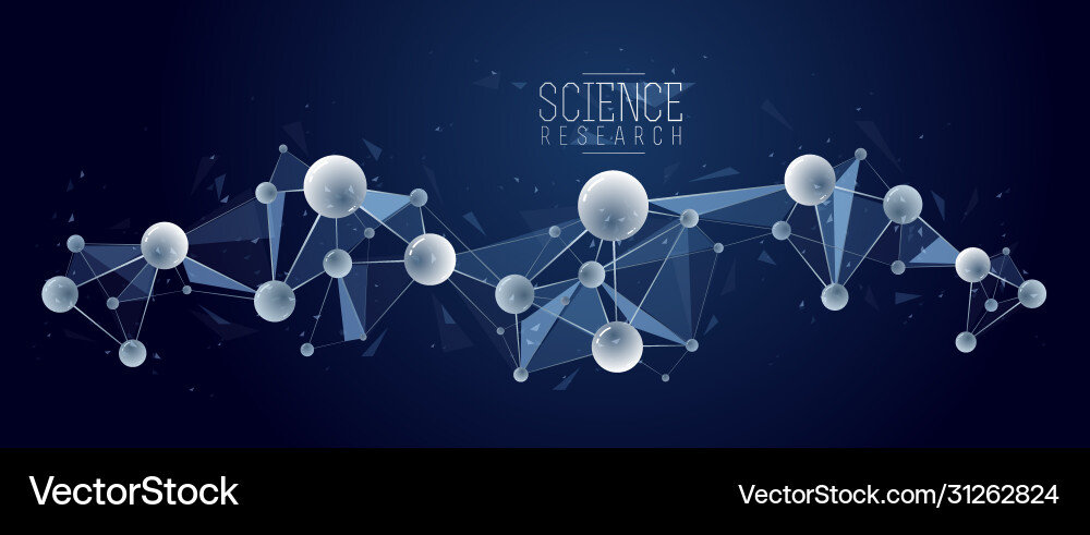 Molecules abstract background 3d dimensional Vector Image