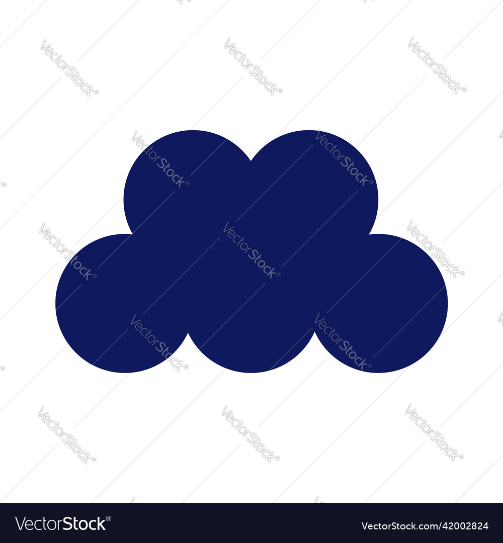 One cloud icon on white Royalty Free Vector Image