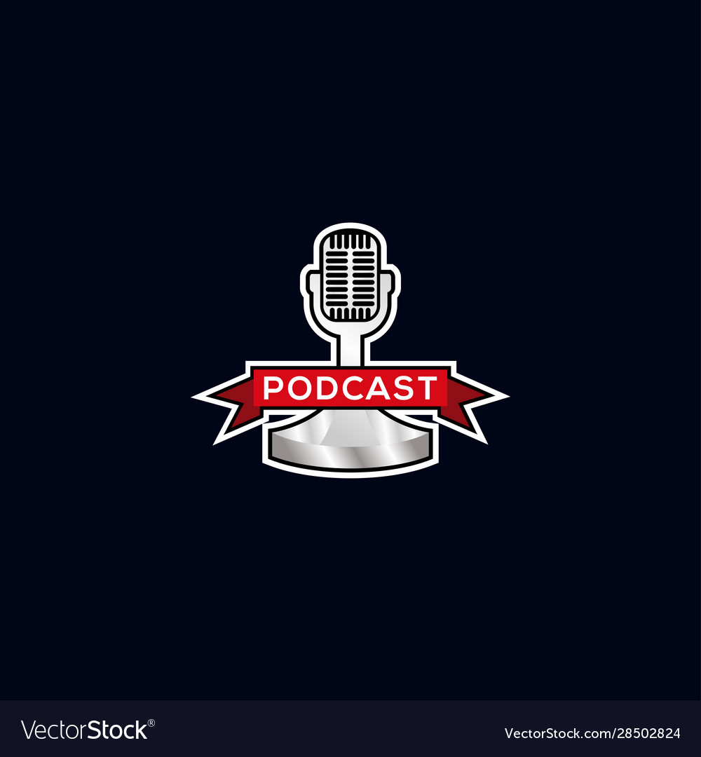 Podcast logo design Royalty Free Vector Image - VectorStock