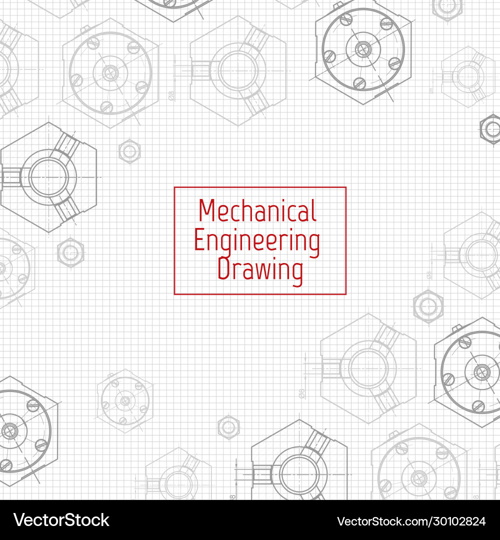Technical drawing background mechanical Royalty Free Vector