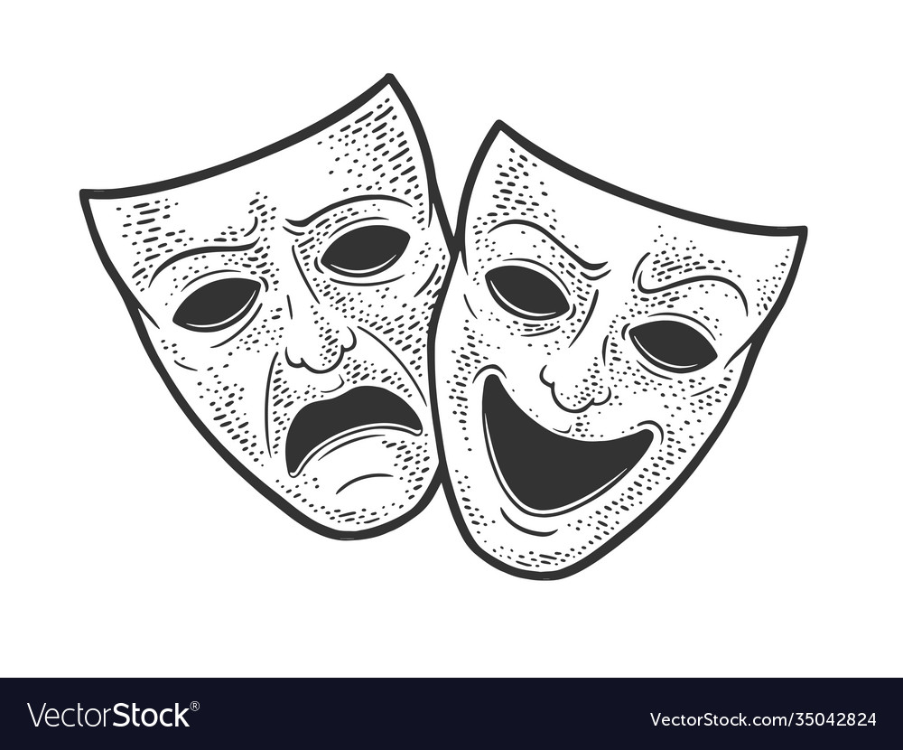 Theater Masks Clipart Transparent PNG Hd, Theater Masks Illustration Vector  On White Background, Vector, Theater, Illustration PNG Image For Free  Download