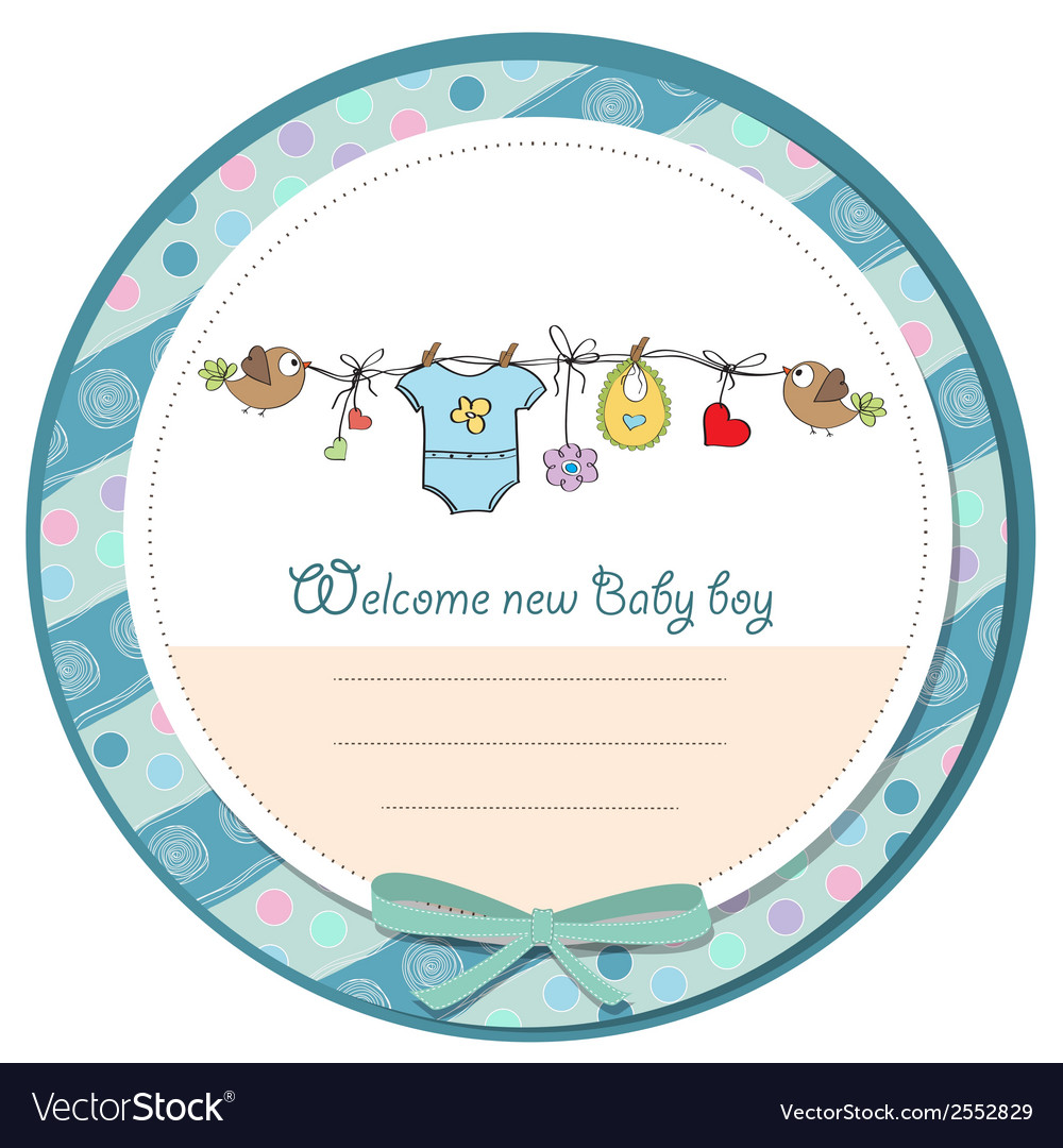 Baby Boy Shower Card Royalty Free Vector Image