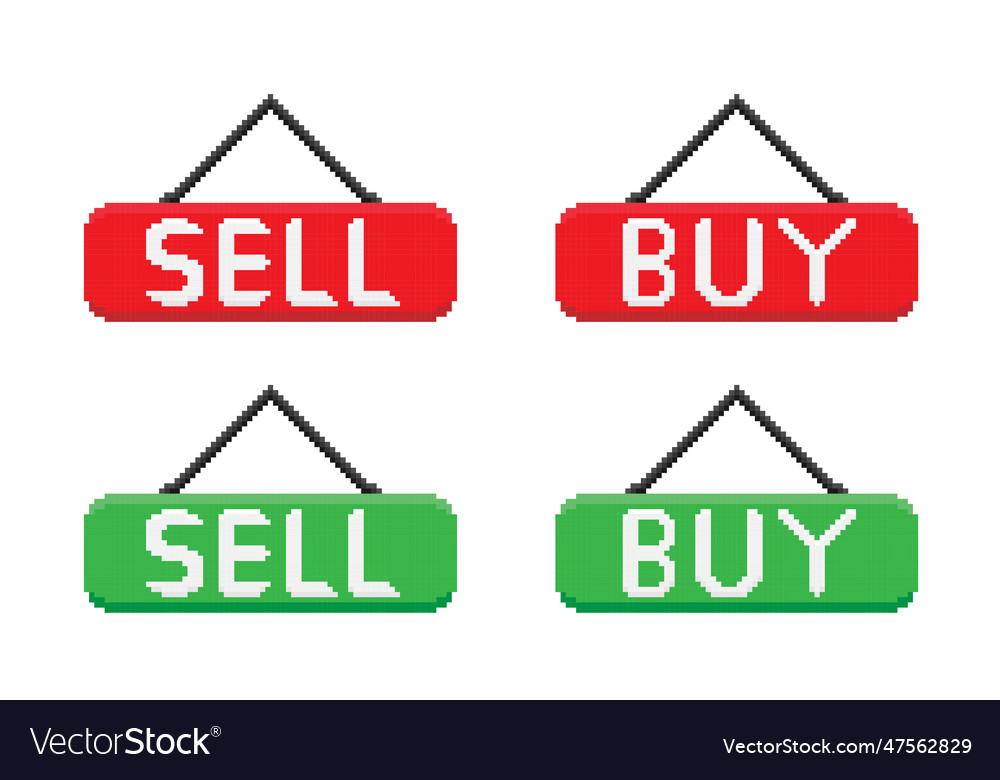 Buy and sell hanging sign Royalty Free Vector Image