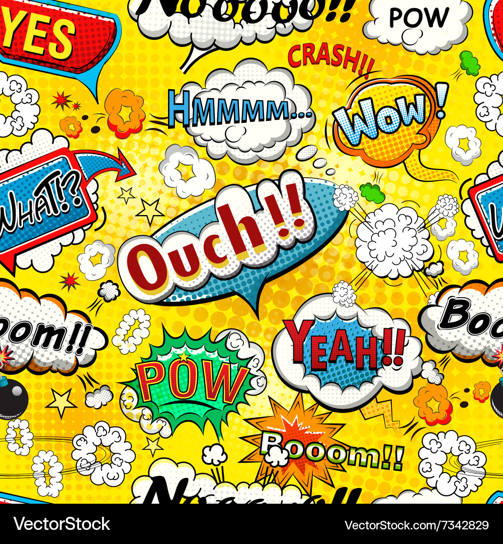 Comic speech bubbles seamless pattern Royalty Free Vector