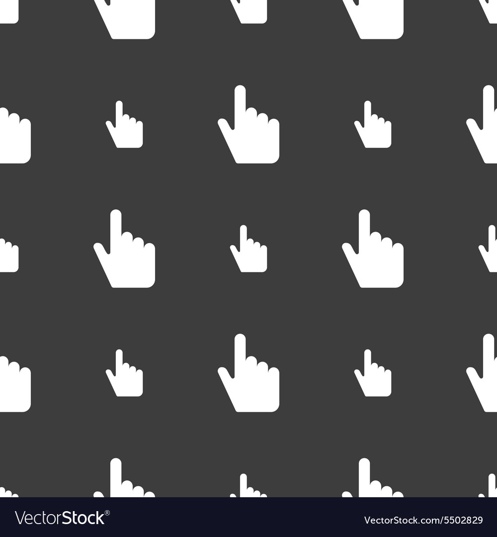 Cursor icon sign seamless pattern on a gray