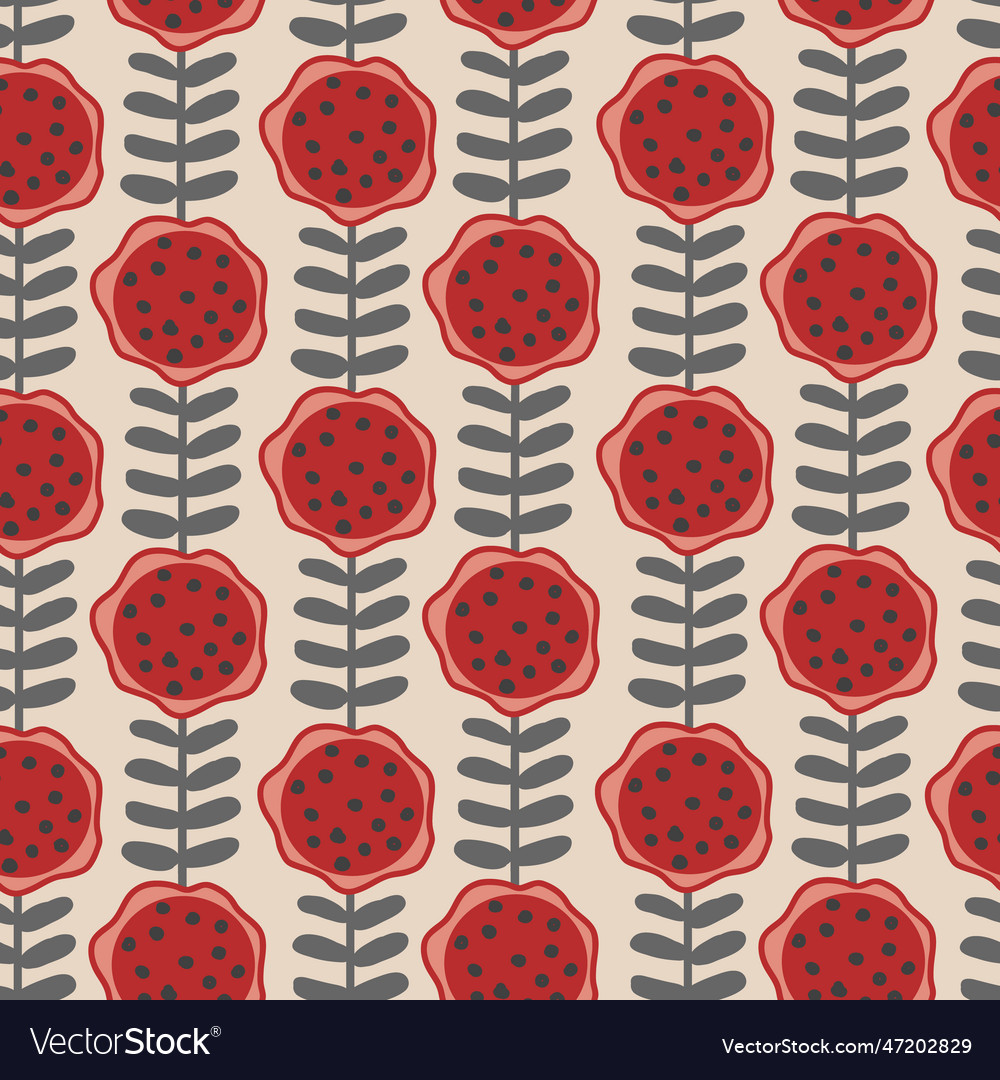 Cute hand drawn flowers seamless pattern vintage