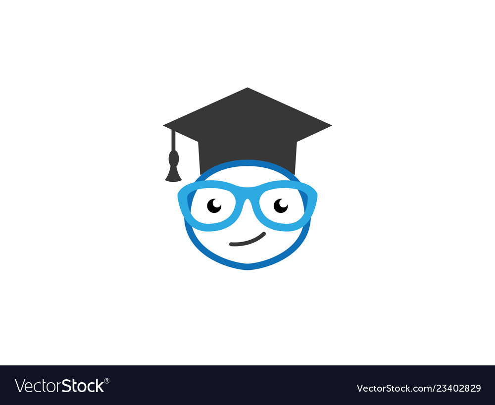 Graduation hat face smile with glasses