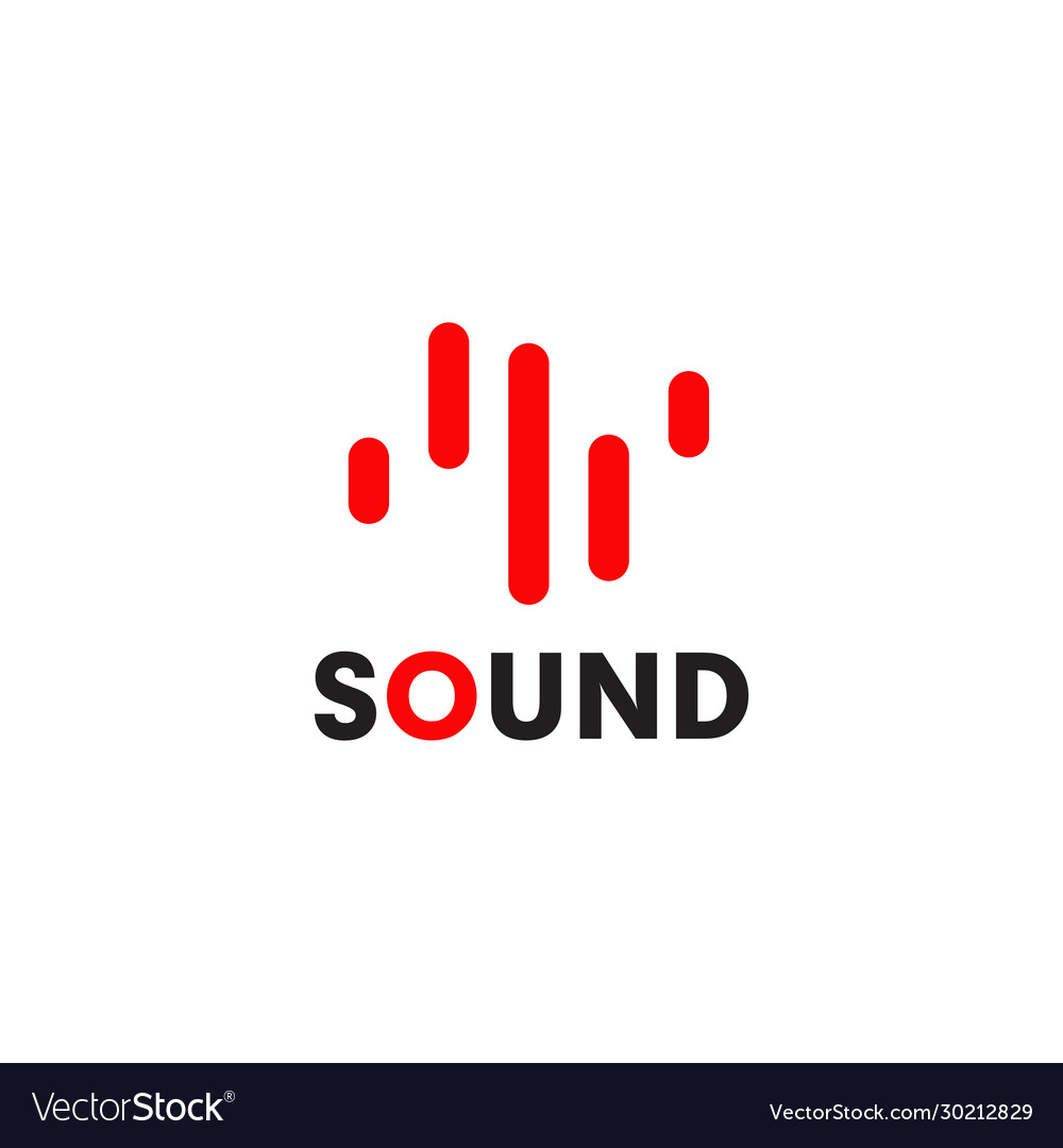 Music sound app logo design template Royalty Free Vector