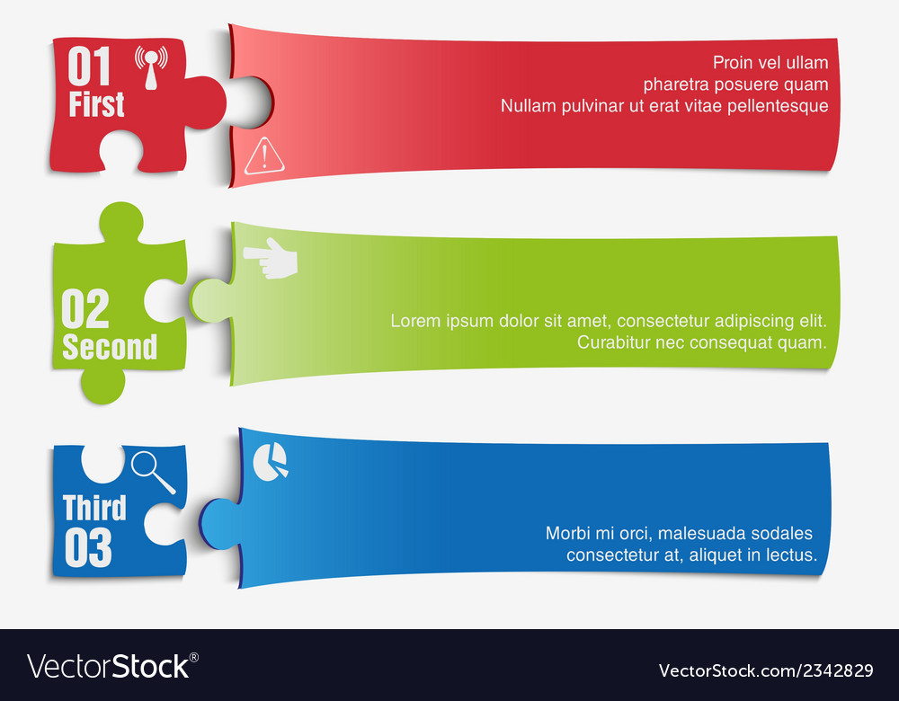 One two three progress steps Royalty Free Vector Image