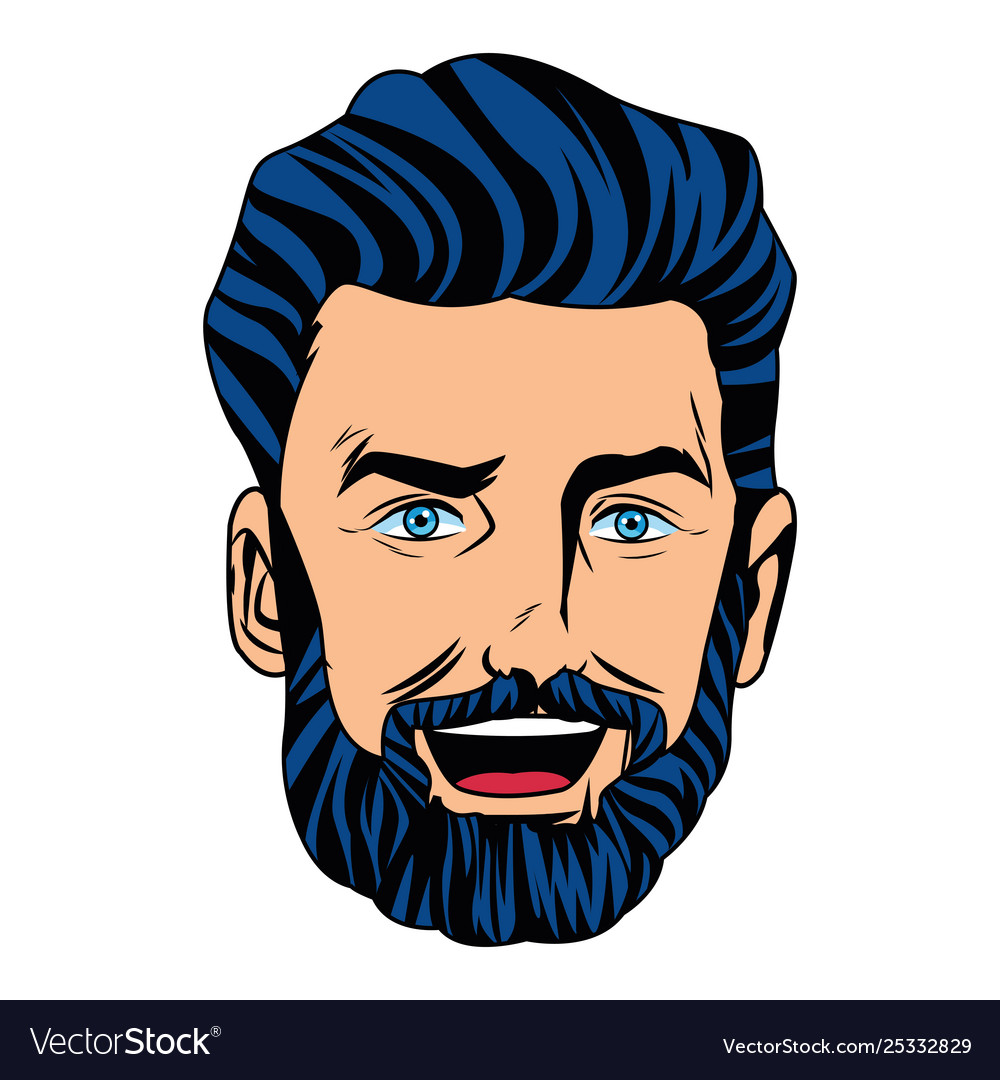 Man face close up Royalty Free Vector Image - VectorStock