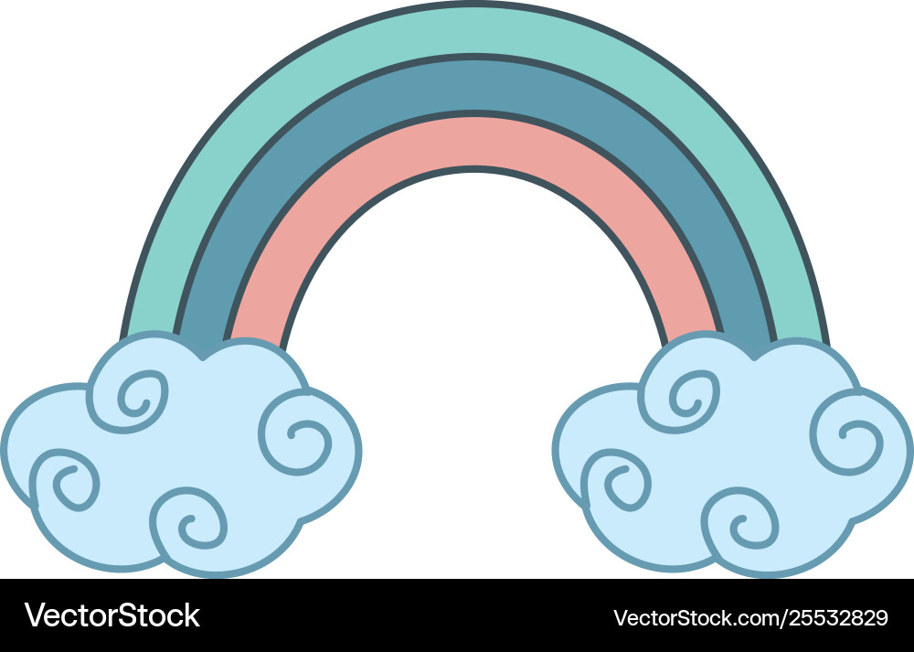 Rainbow with cloud design Royalty Free Vector Image