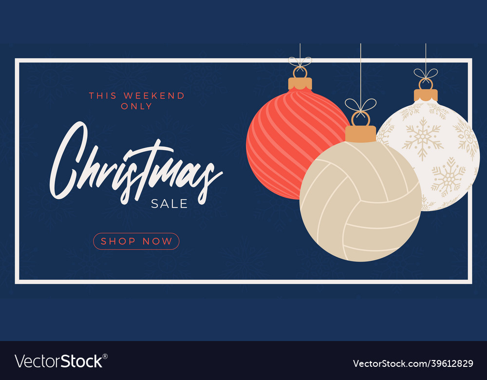 Volleyball merry christmas sale horizontal banner