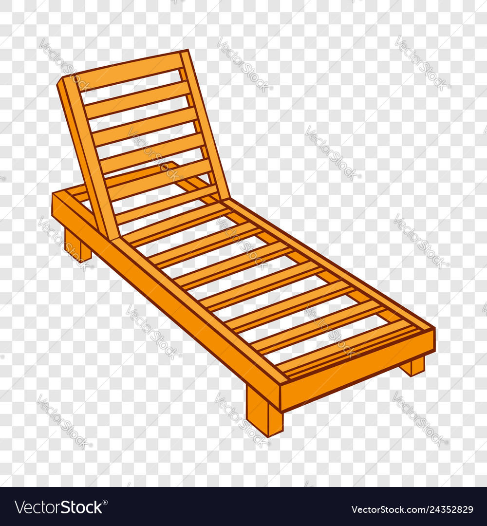 Wooden Chaise Lounge Icon Cartoon Style Royalty Free Vector - Wooden Chaise Lounge Icon Cartoon Style Royalty Free Vector