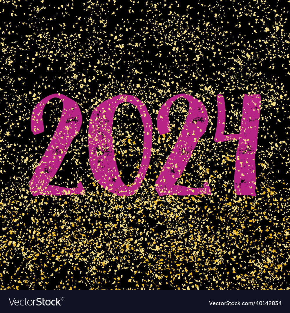 2024 Sign On Golden Dust And Black Background Vector Image   2024 Sign On Golden Dust And Black Background Vector 40142834 