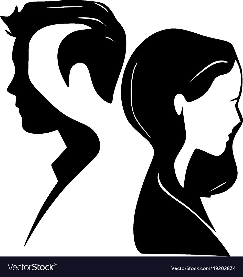 Couples - minimalist and simple silhouette Vector Image