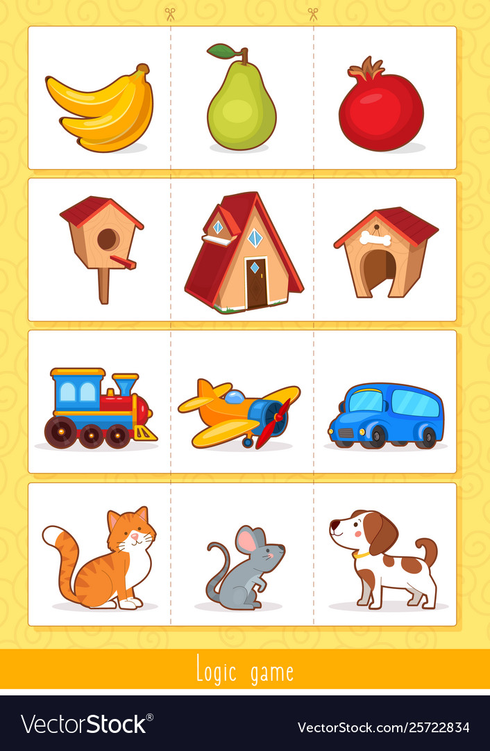 Educational children game logic game for kids Vector Image