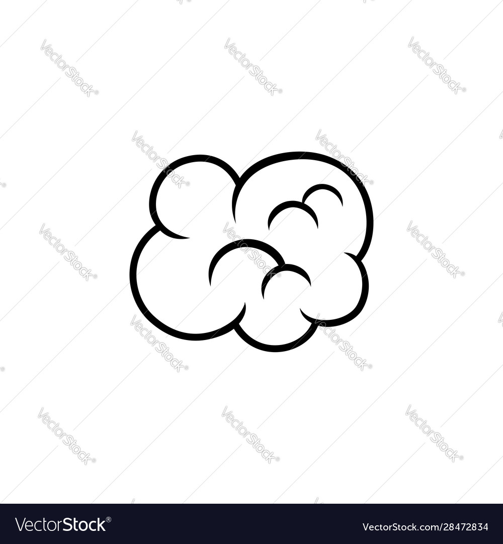 Line art cloud design element silhouette Vector Image