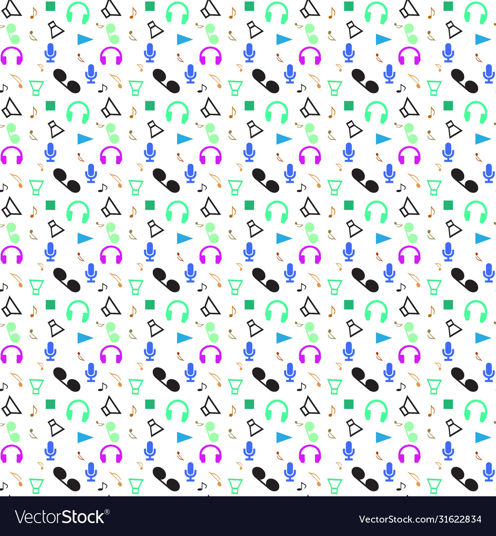 Music shapes pattern Royalty Free Vector Image