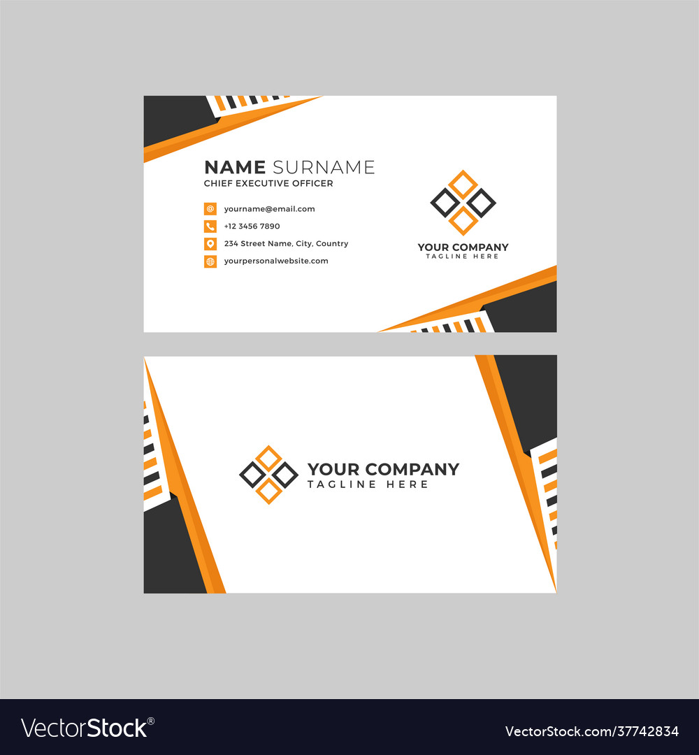 Professional two sided business card template Vector Image