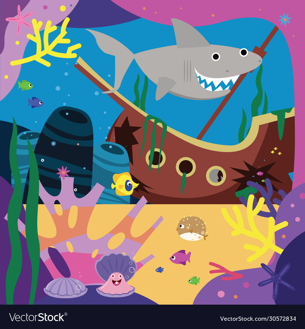 Sea story cartoon Royalty Free Vector Image - VectorStock