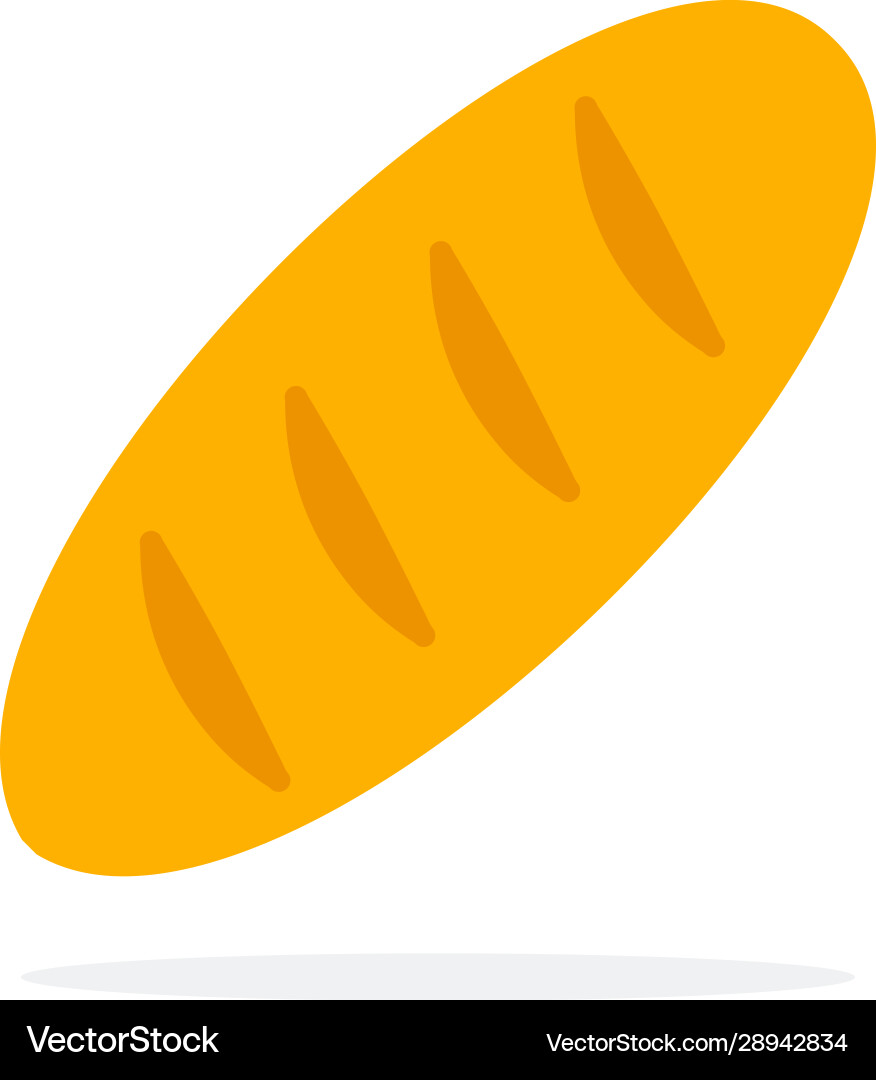 White bread flat material design isolated object Vector Image