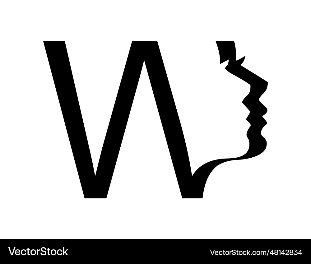 Women monogram logo letter w Royalty Free Vector Image