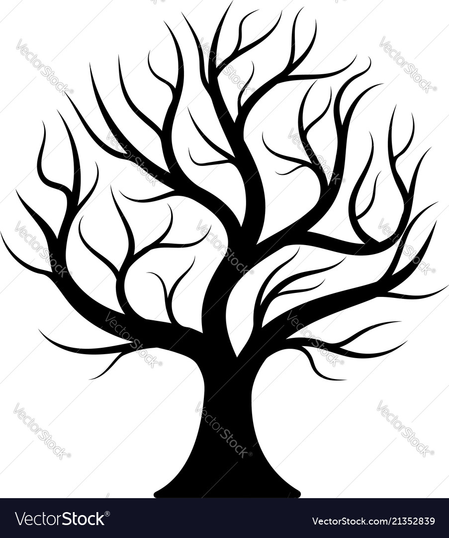 Simple Bare Tree Silhouette Vector