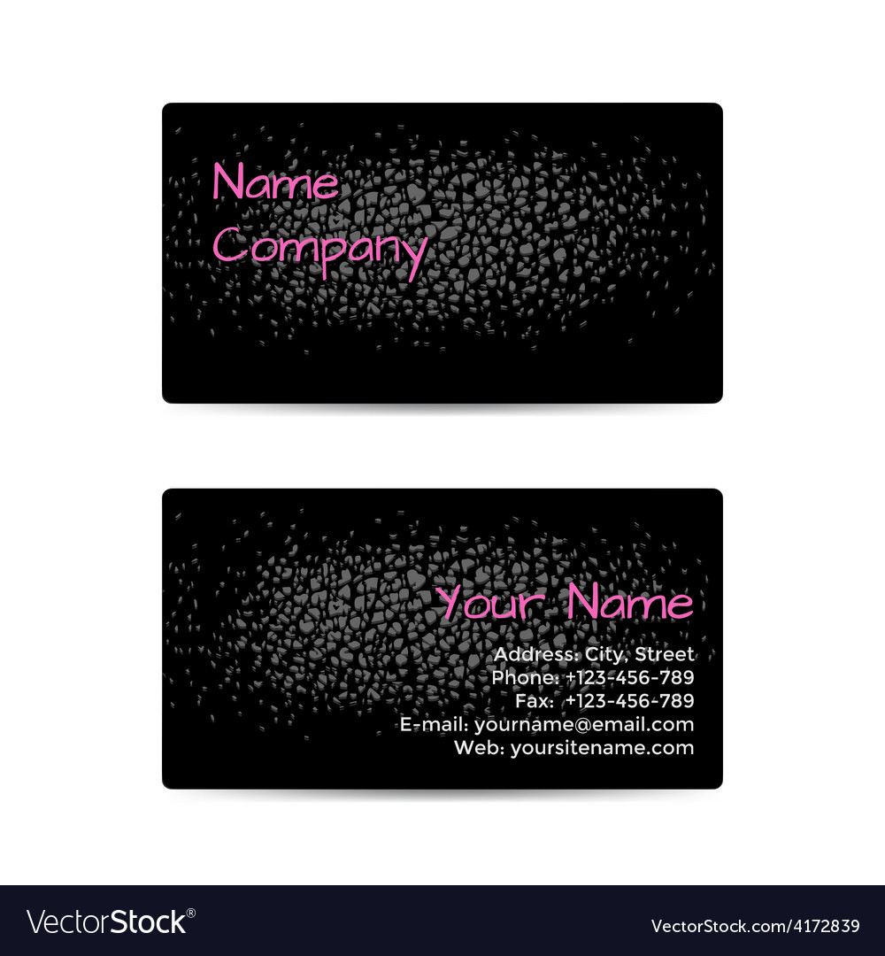 business card with black leather background vector image business card background black