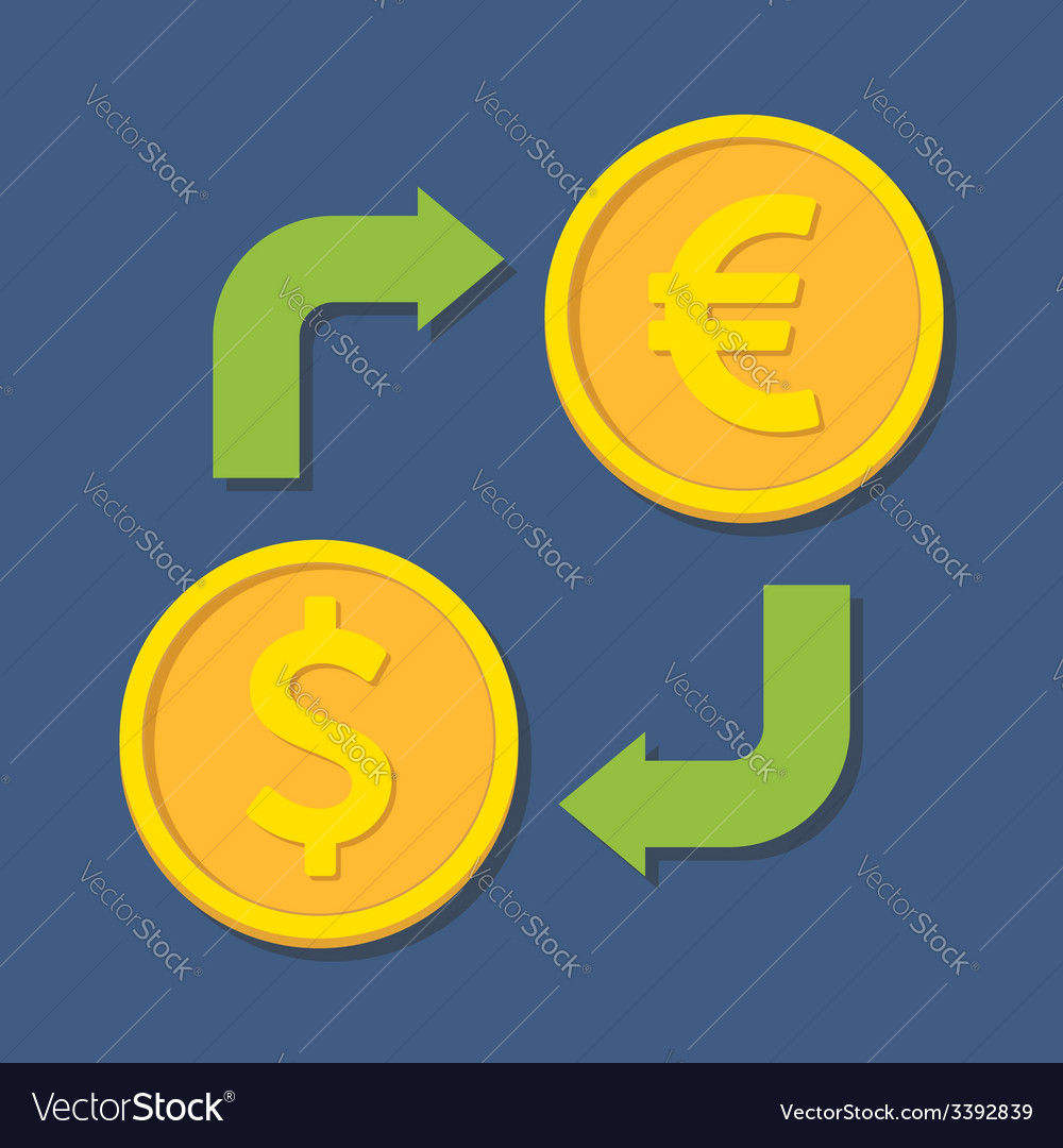 Currency Exchange Dollar And Euro Royalty Free Vector Image Dollar And Euro Royalty Free Vector Image