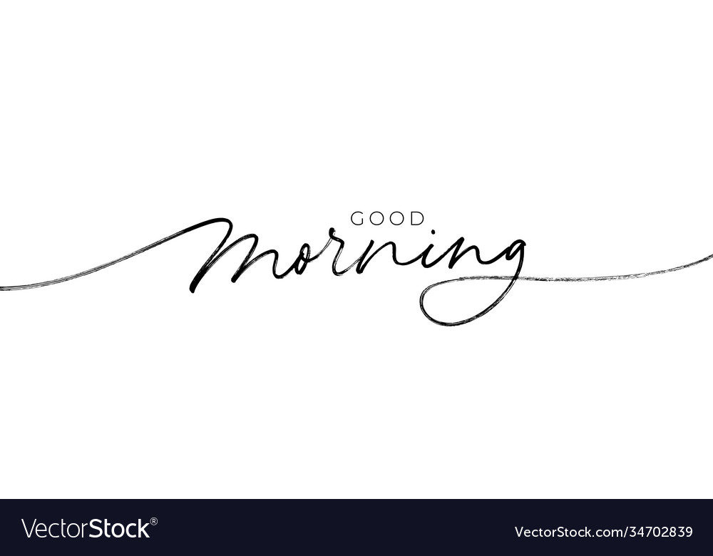 Good morning hand drawn lettering phrase Vector Image