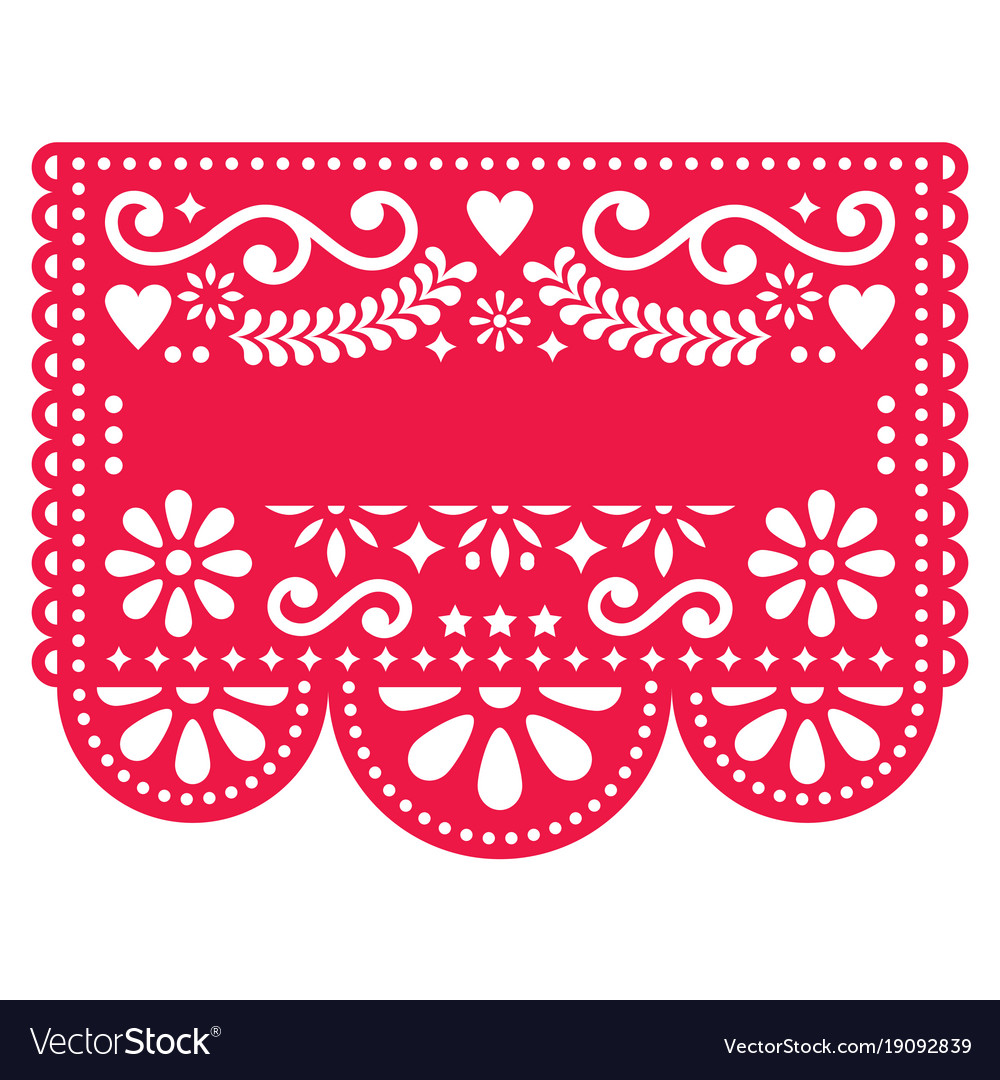 Mexican papel picado template design Royalty Free Vector