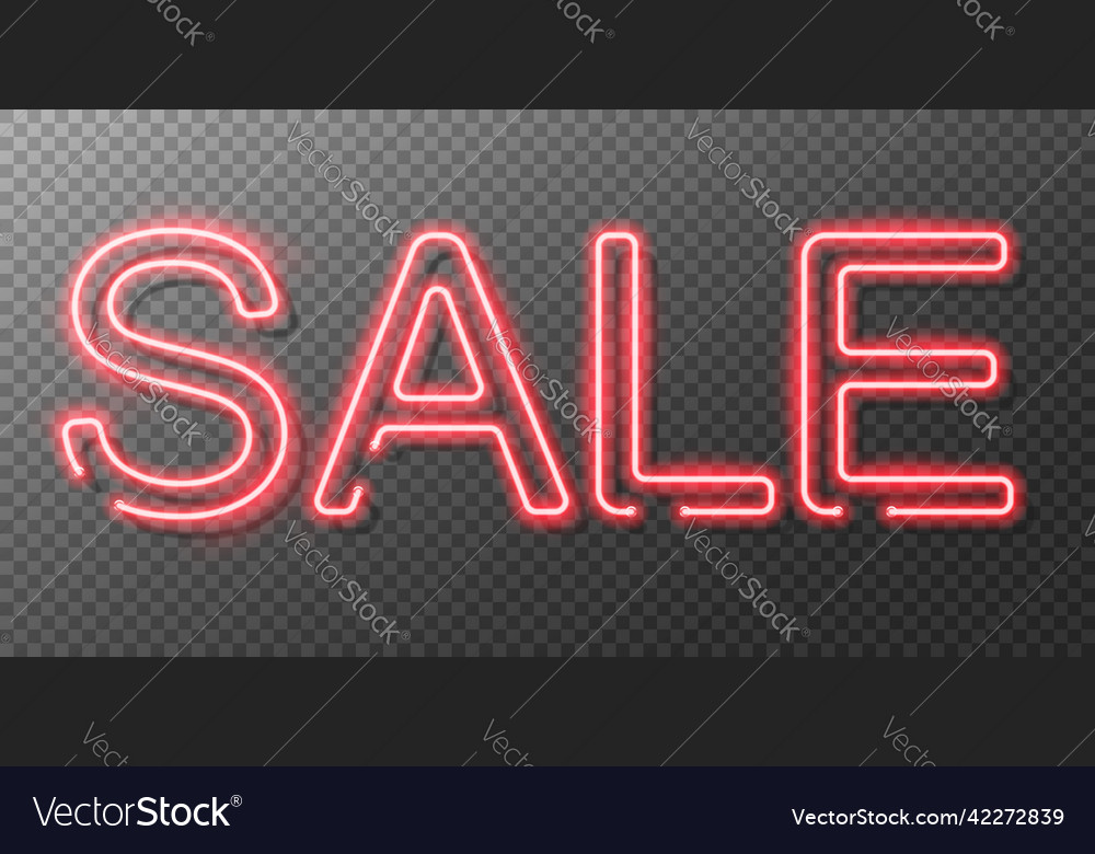 Neon sale sign banner Royalty Free Vector Image